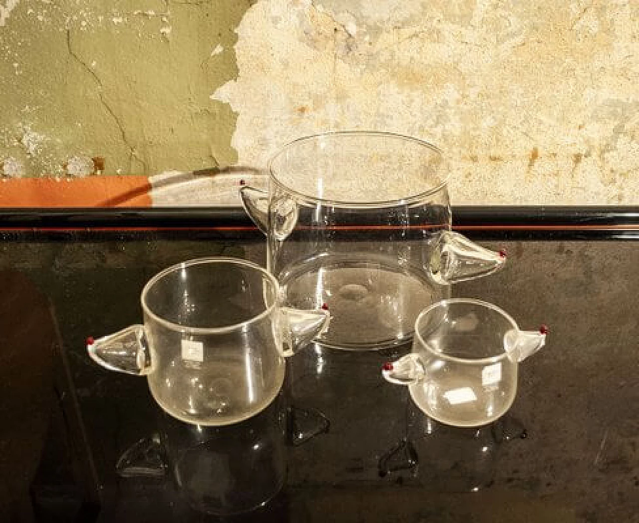 3 Murano glass vases by Noti Massari for Gamos, 1980s 2