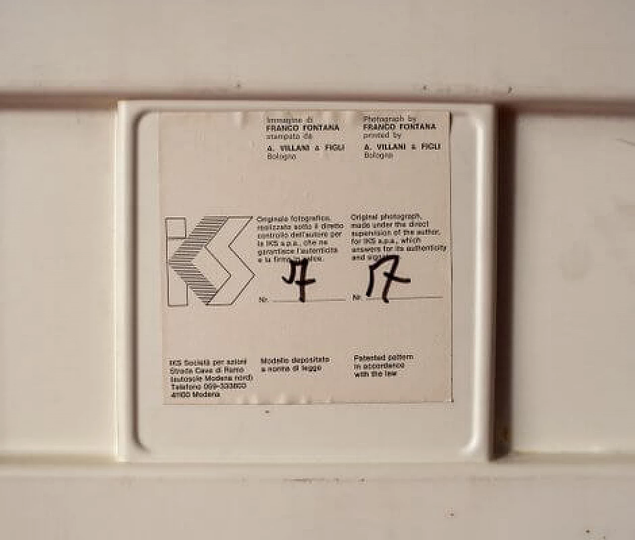 Franco Fontana per A. Villani & Figli, fotografia, 1976 5