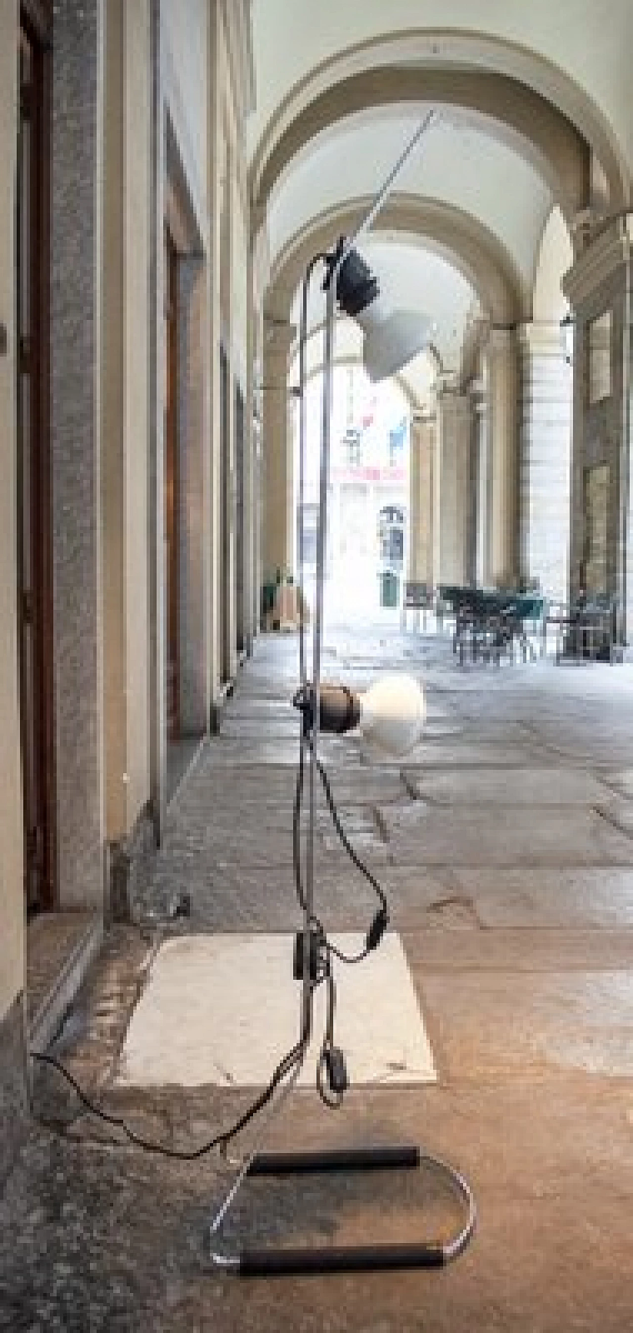 Lampada da terra regolabile con doppia luce in alluminio e plastica, anni '70 4