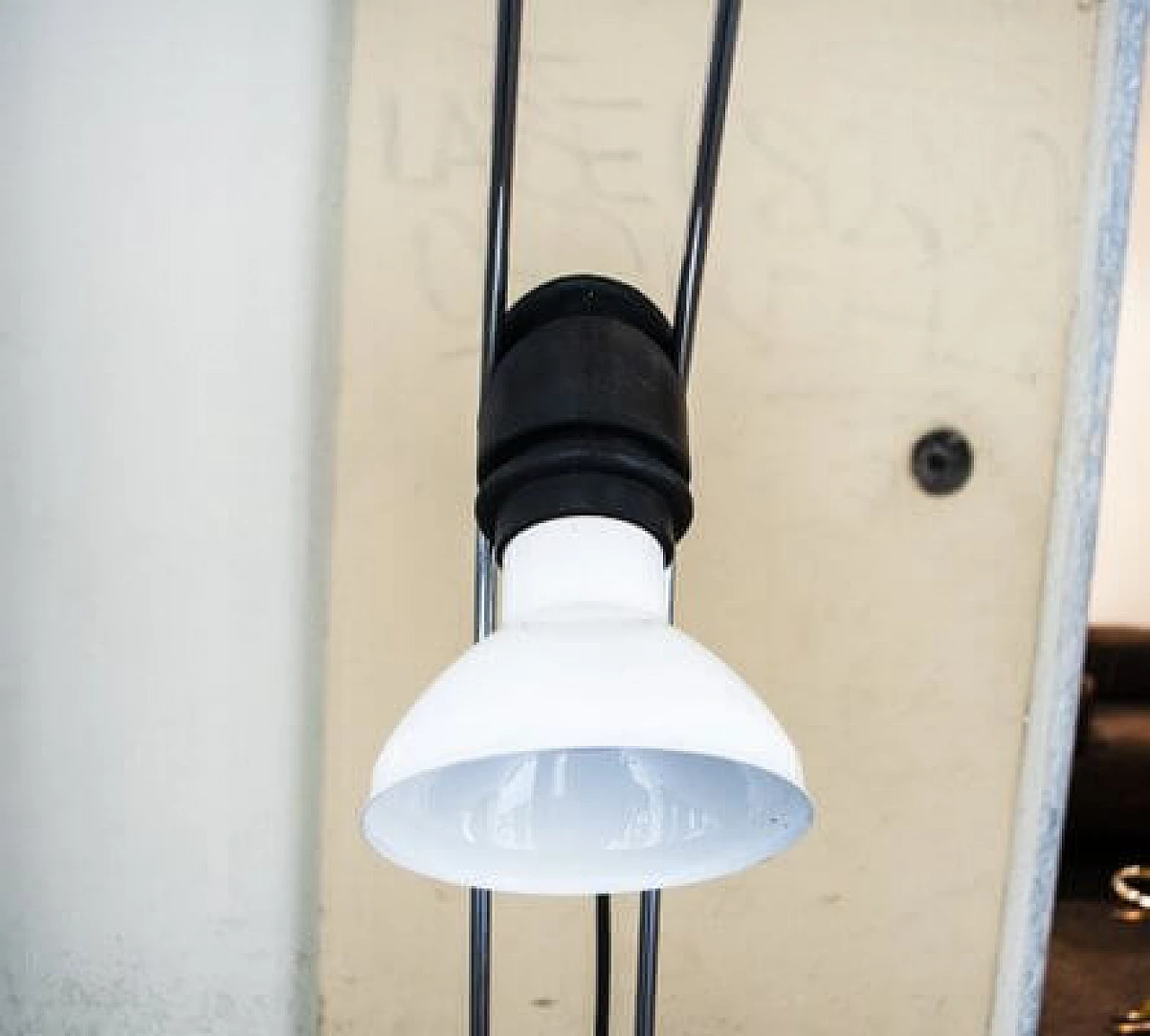 Lampada da terra regolabile con doppia luce in alluminio e plastica, anni '70 5