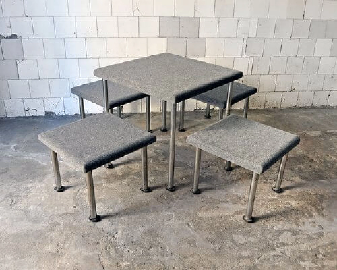 Talponia table & 4 stools by Roberto Gabetti & Aimaro Isola for ARBO, 1969 2