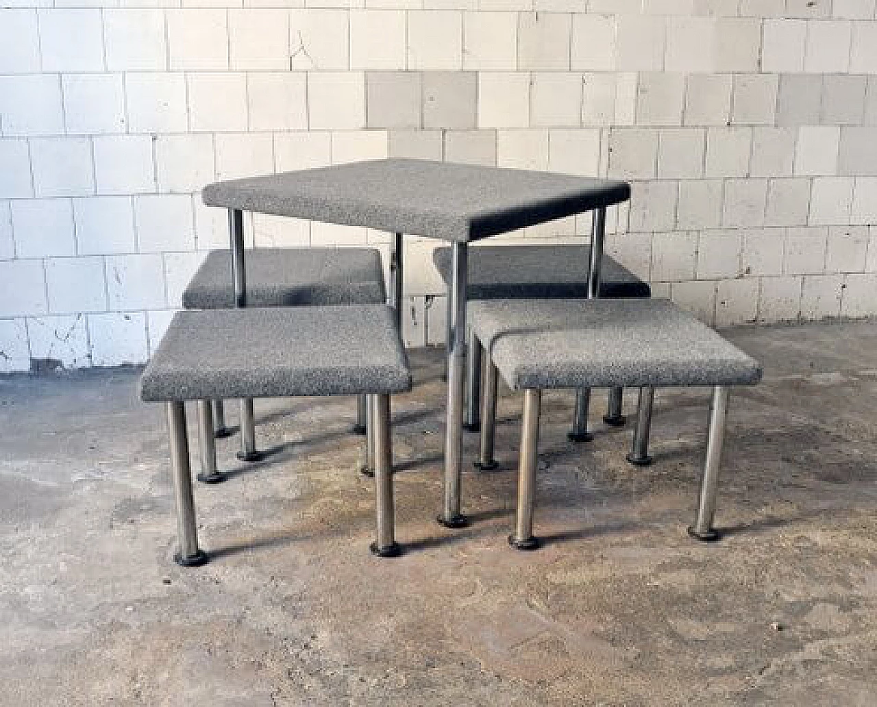 Talponia table & 4 stools by Roberto Gabetti & Aimaro Isola for ARBO, 1969 3