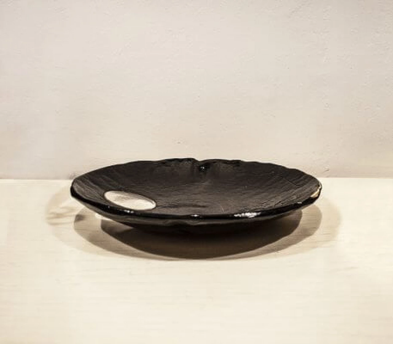 Centrotavola in vetro di Murano nero di Barovier & Toso, anni '70 1