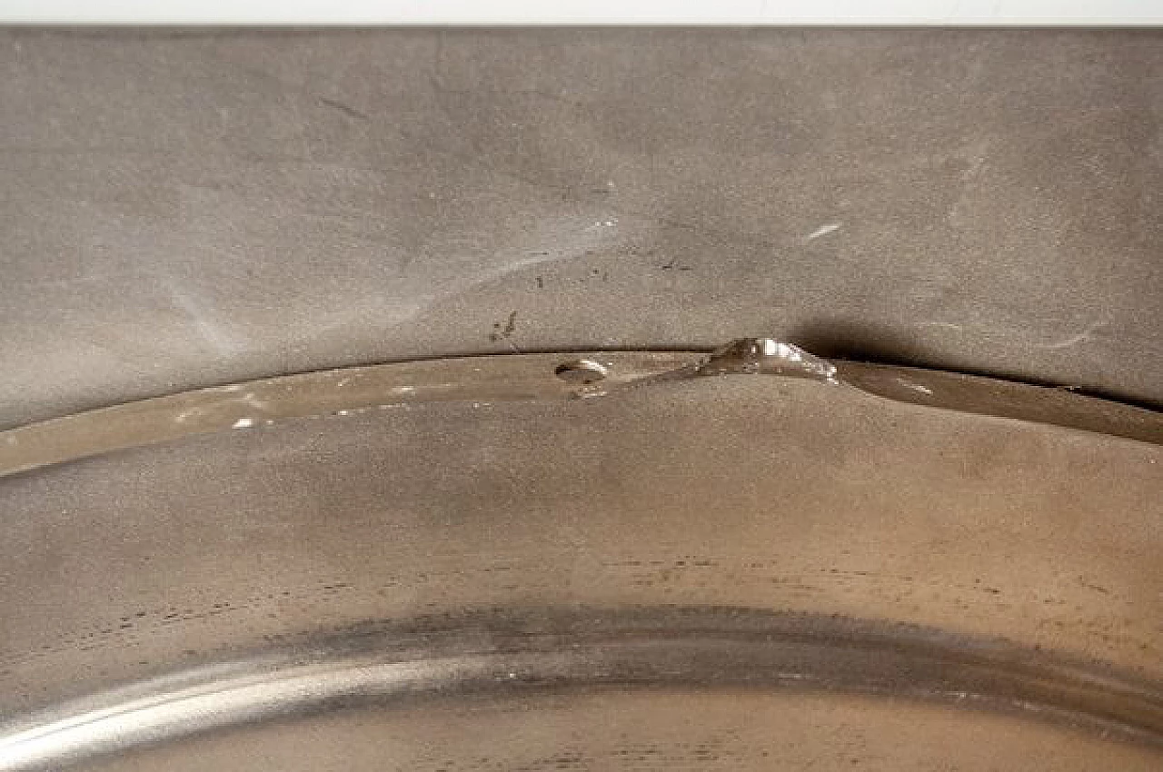 Specchio con cornice in acciaio spazzolato, anni '70 6