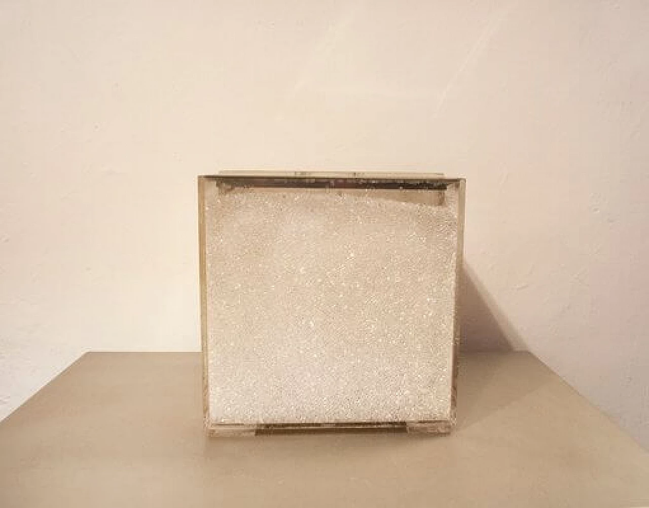 Cubic acrylic glass table lamp by Giorgetti e Sorgato for Studio SG, 1970s 1