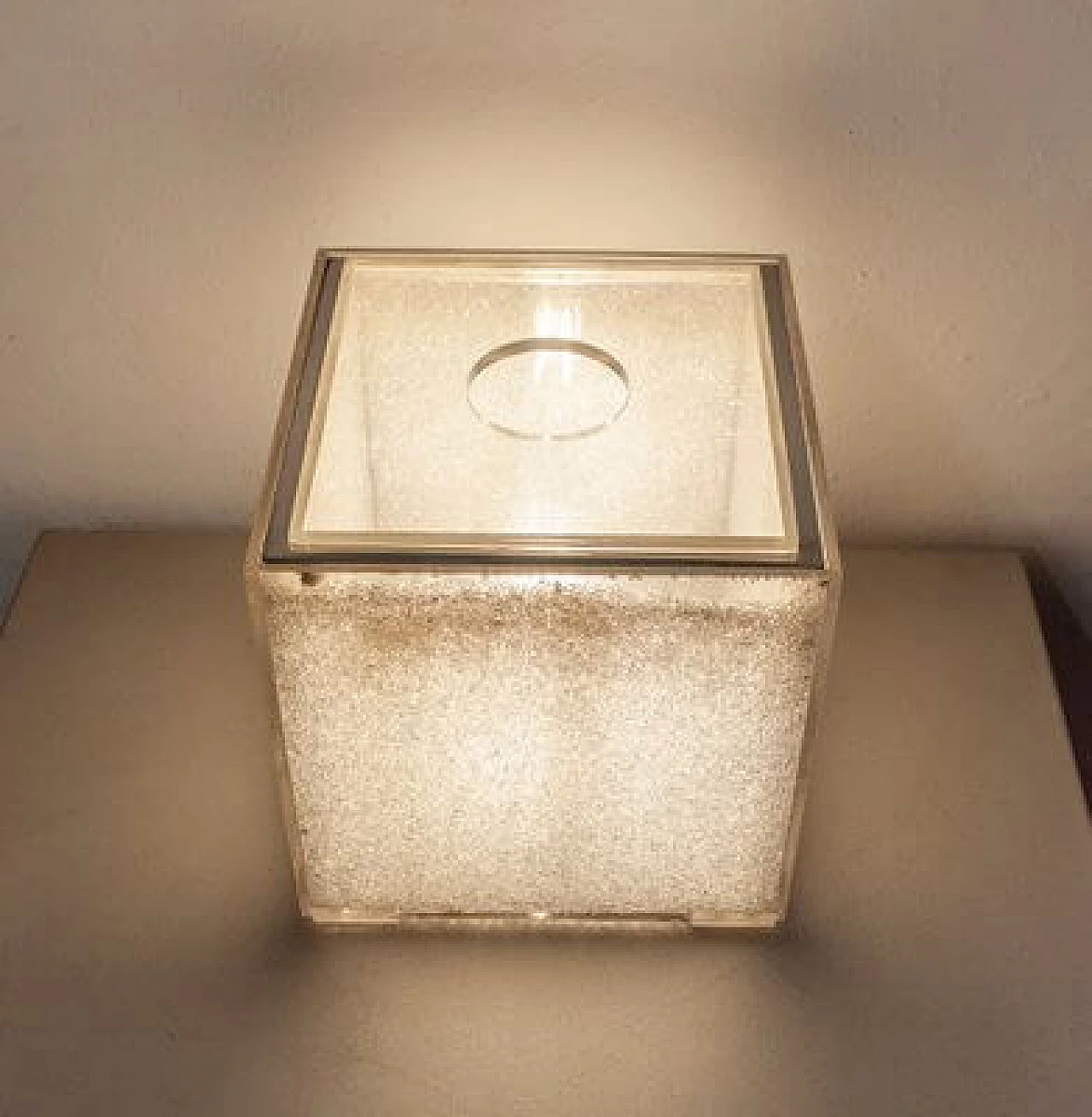 Cubic acrylic glass table lamp by Giorgetti e Sorgato for Studio SG, 1970s 3