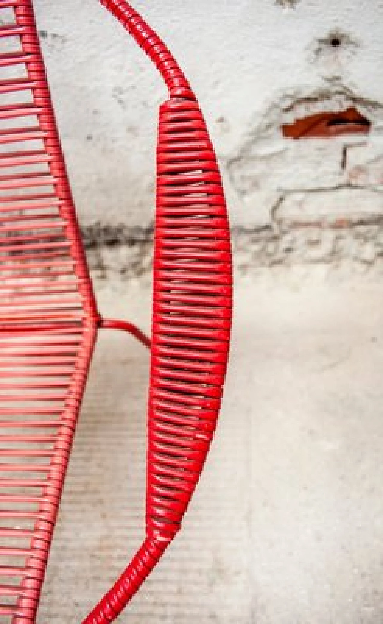 Pair of red children's chairs in iron and plastic, 1950s 6