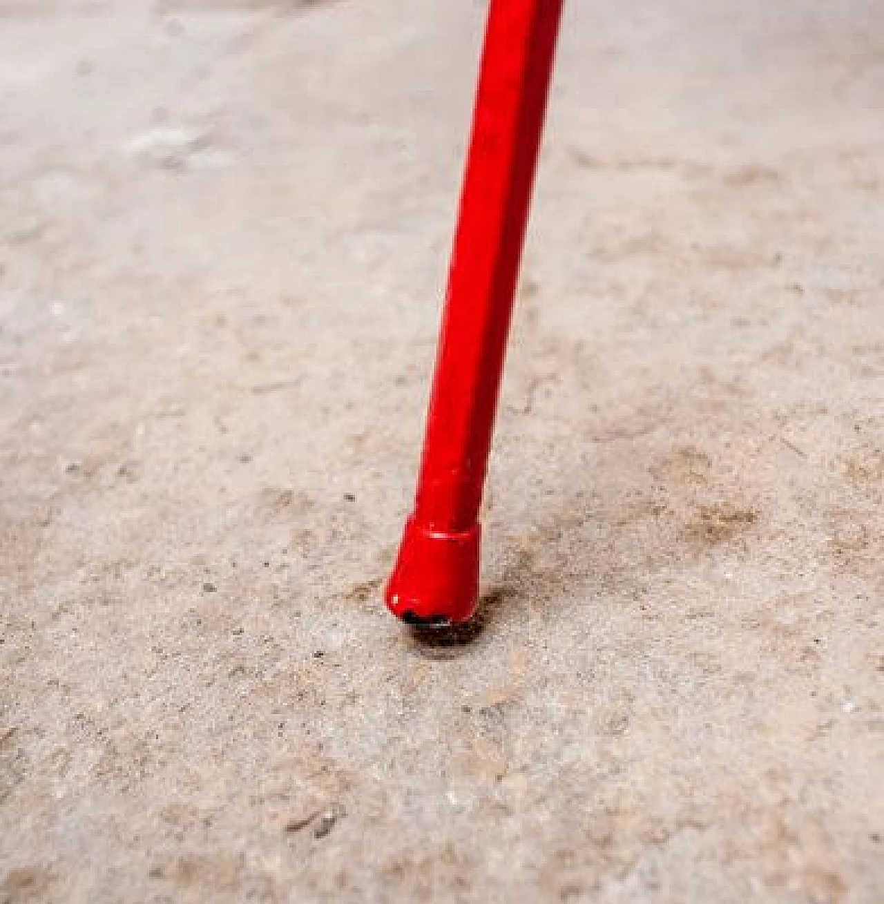 Pair of red children's chairs in iron and plastic, 1950s 10