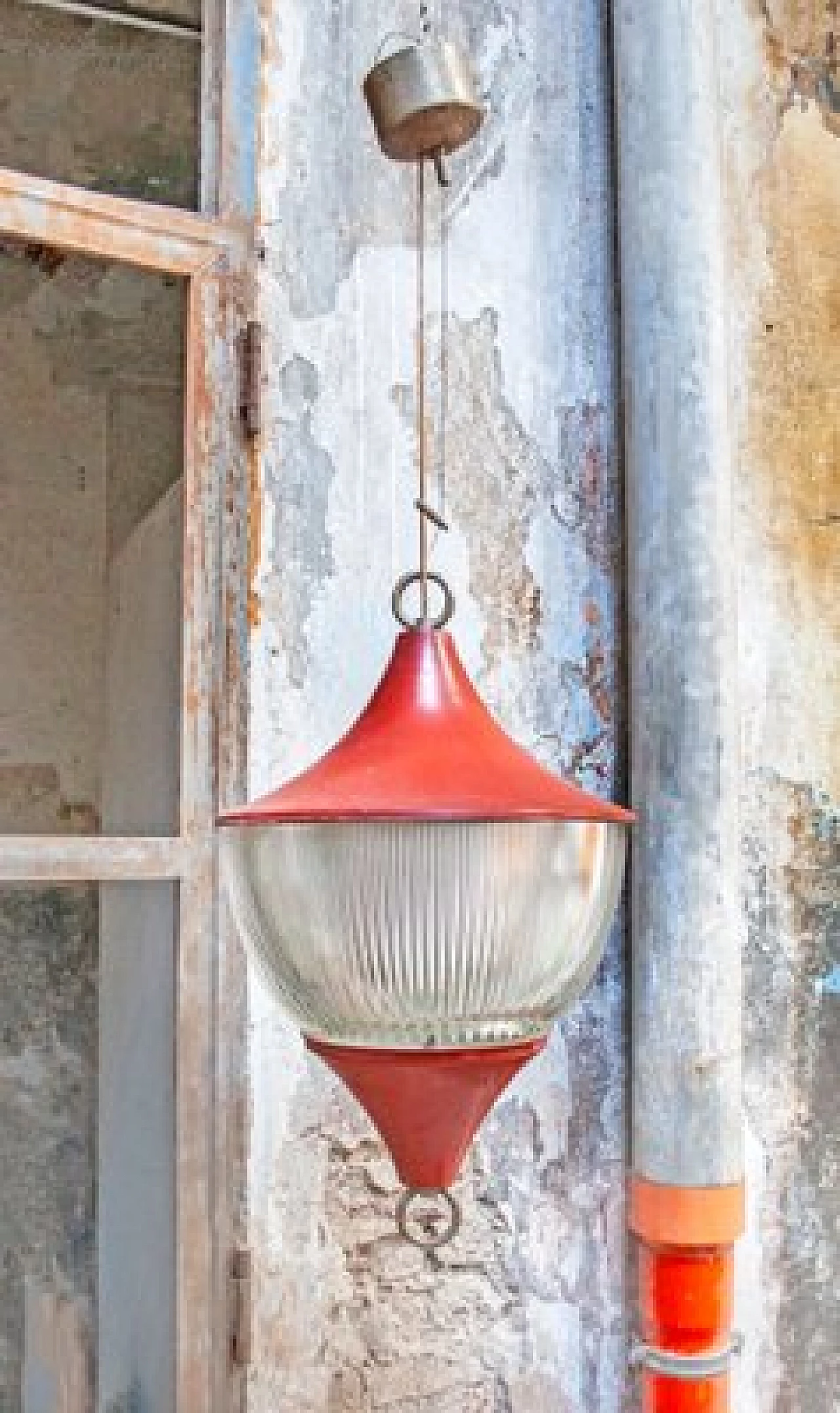Lampada da soffitto metallo verniciato e vetro di Sergio Mazza, anni '60 1