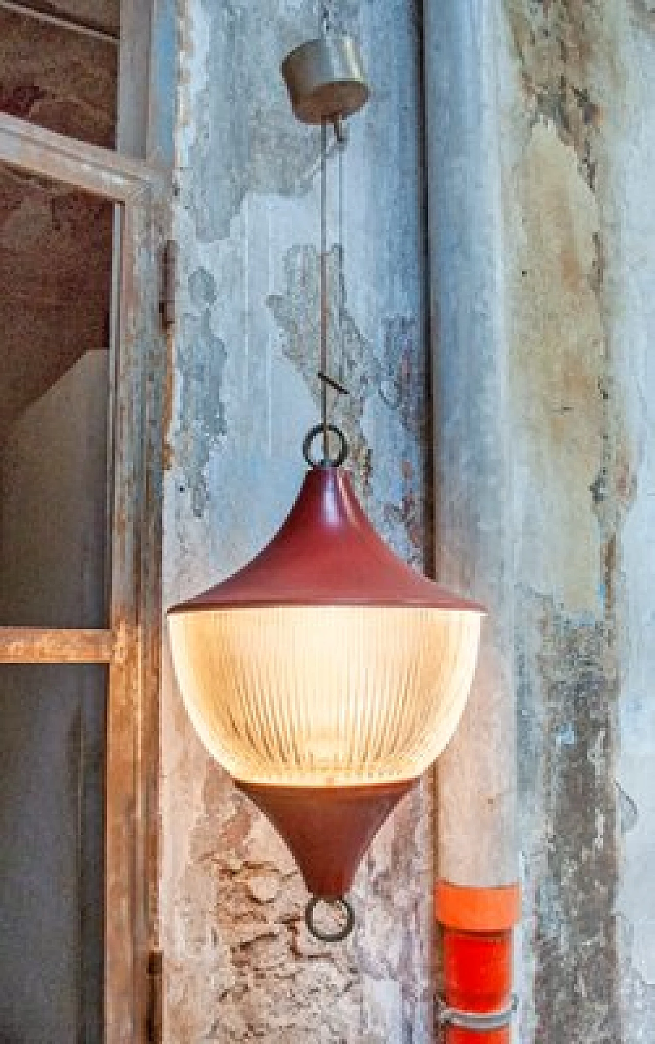 Lampada da soffitto metallo verniciato e vetro di Sergio Mazza, anni '60 2