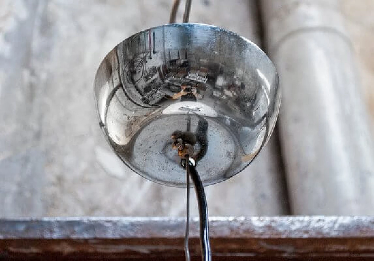 Murano glass & chromed metal ceiling lamp, 1970s 5
