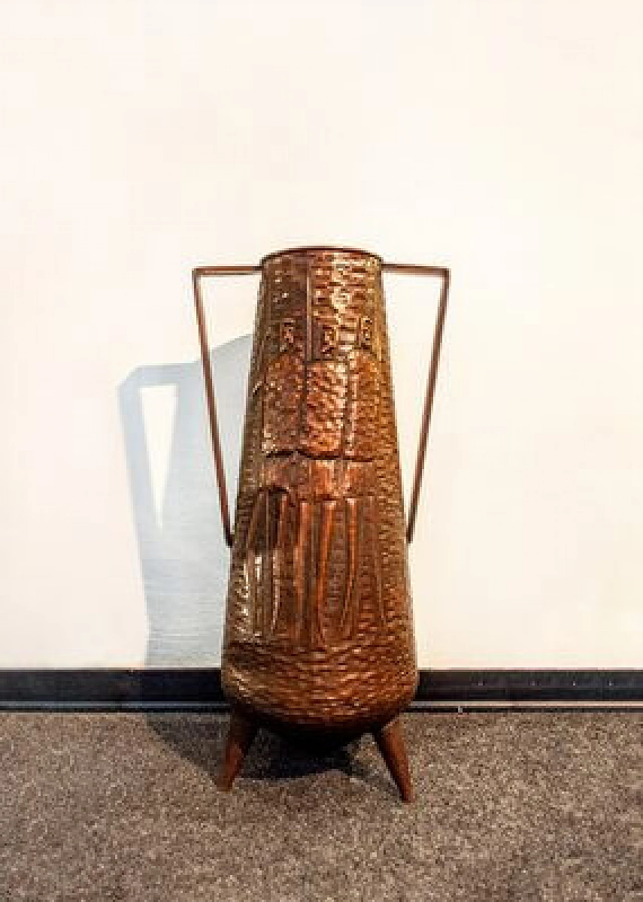Copper umbrella stand from Varzino Bottega Artistica, 1950s 2