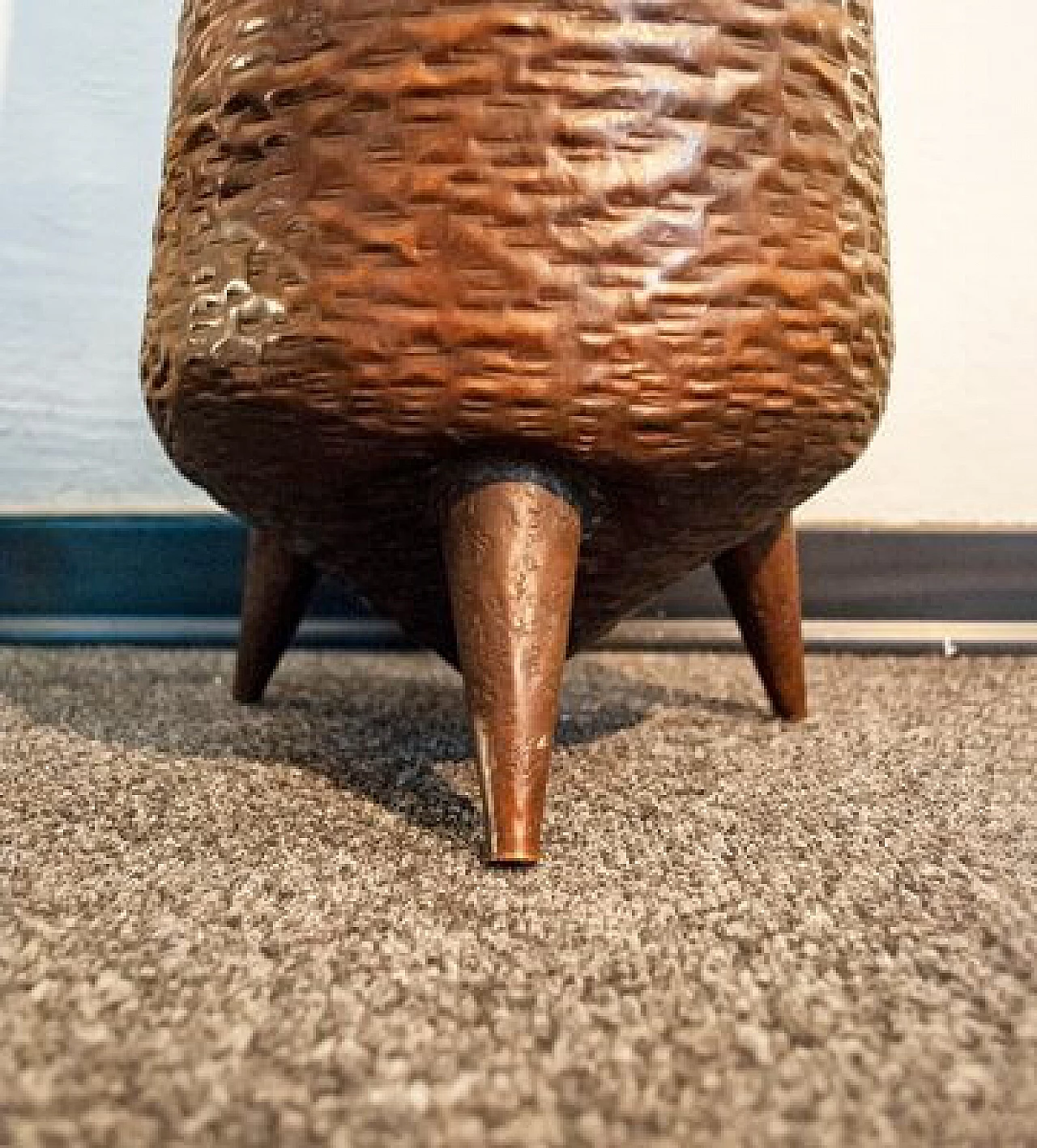 Copper umbrella stand from Varzino Bottega Artistica, 1950s 5
