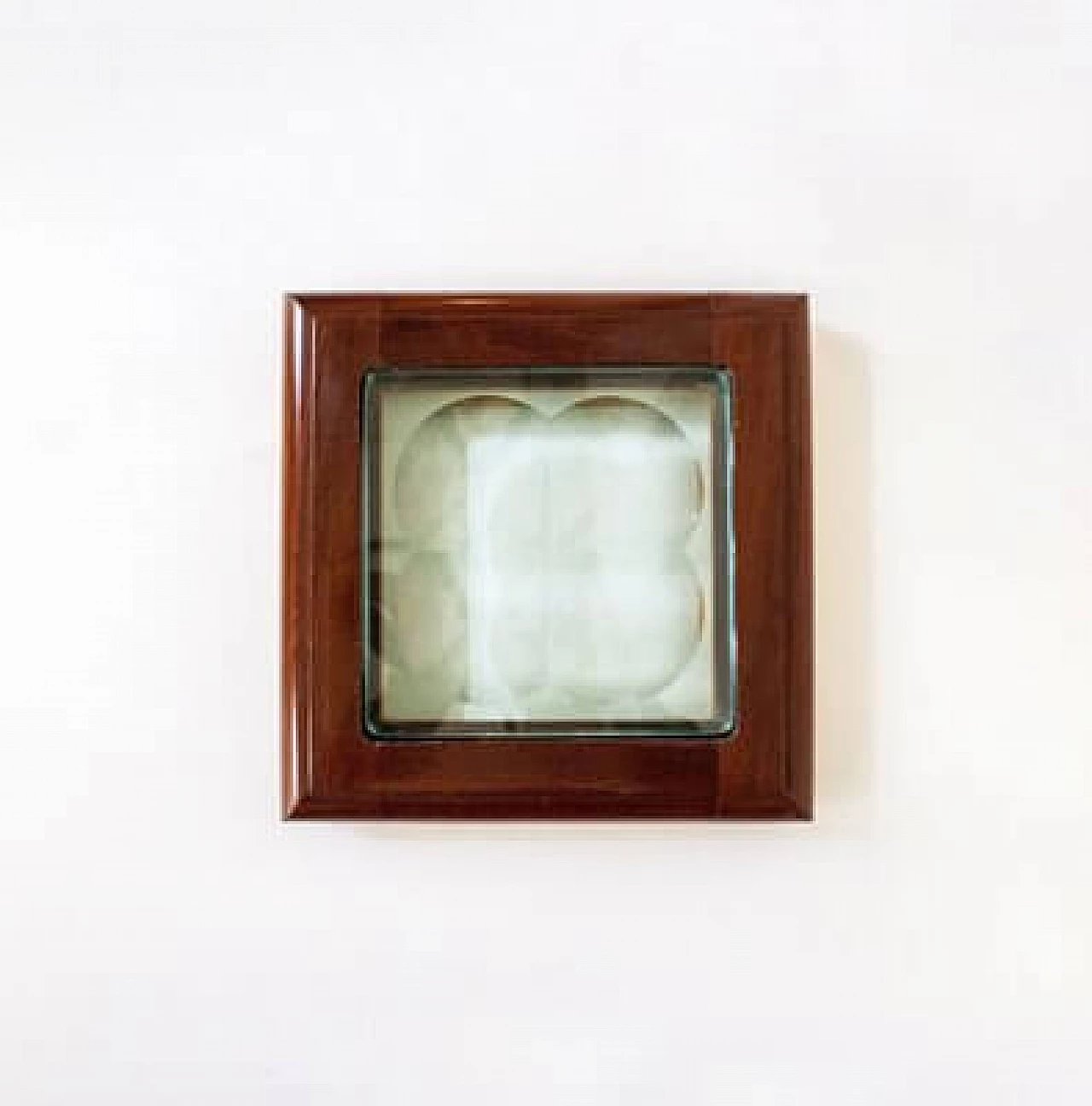 Glasswork with wooden frame from Fontana Arte, 1970s 4