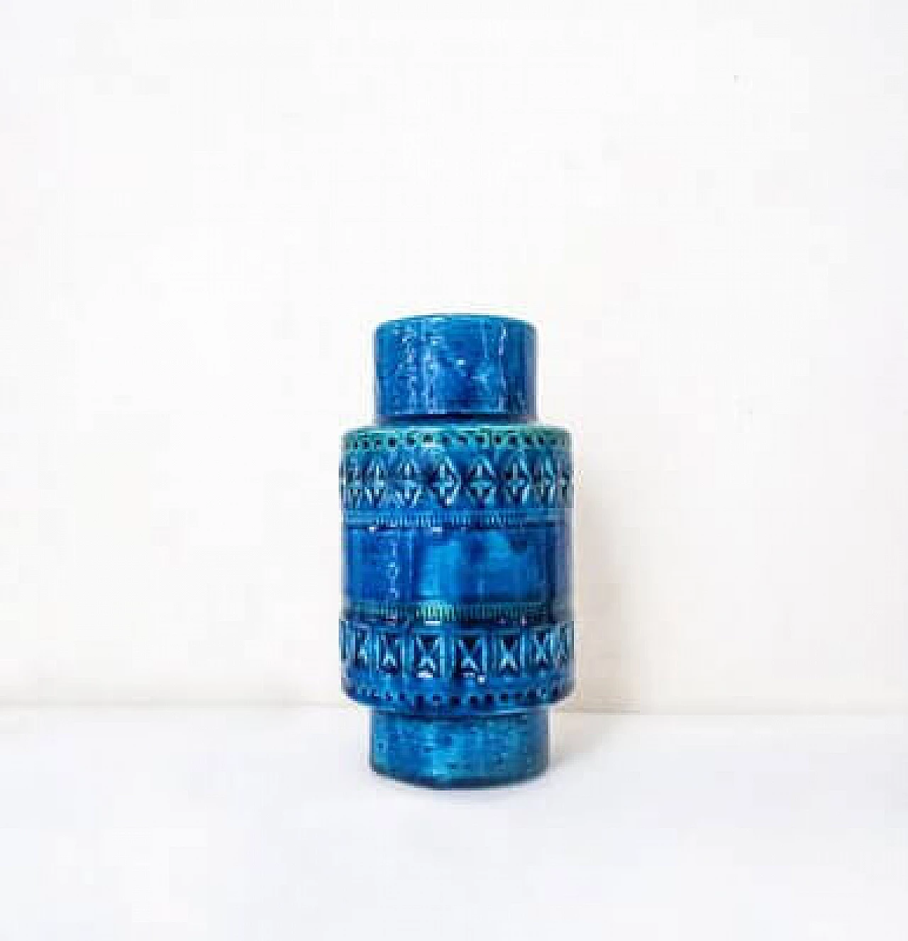 Pair of blue ceramic vases by Aldo Londi for Bitossi, 1960s 5