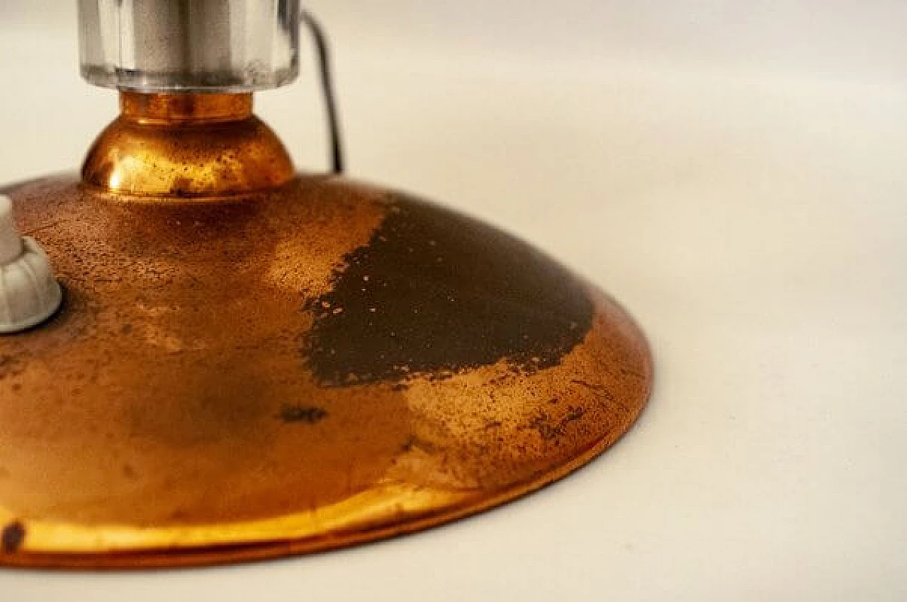 Pair of table lamps in chrome and copper metal, 1930s 10