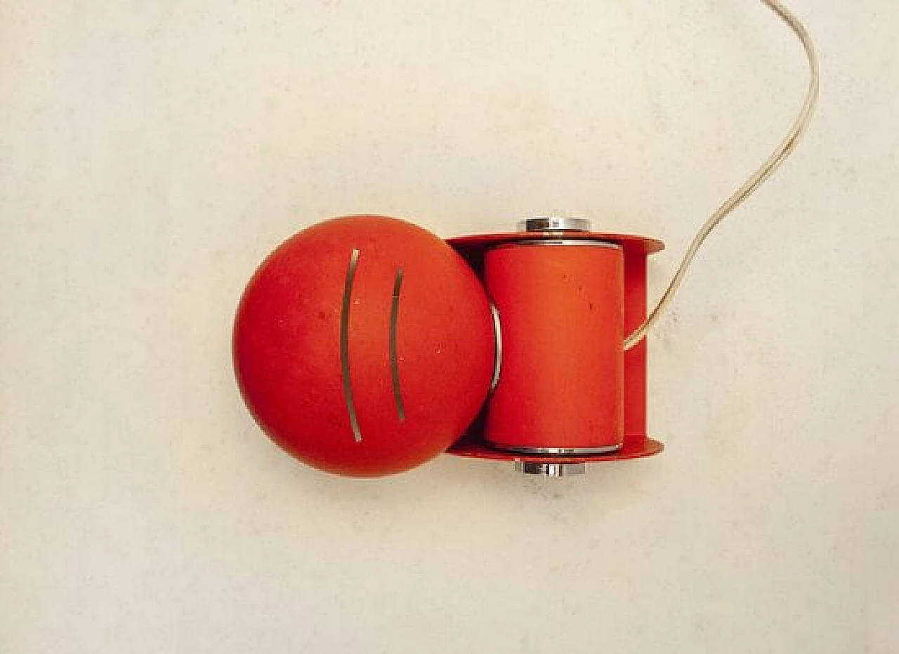 Coppia di Lampade da tavolo arancioni, anni '70 5