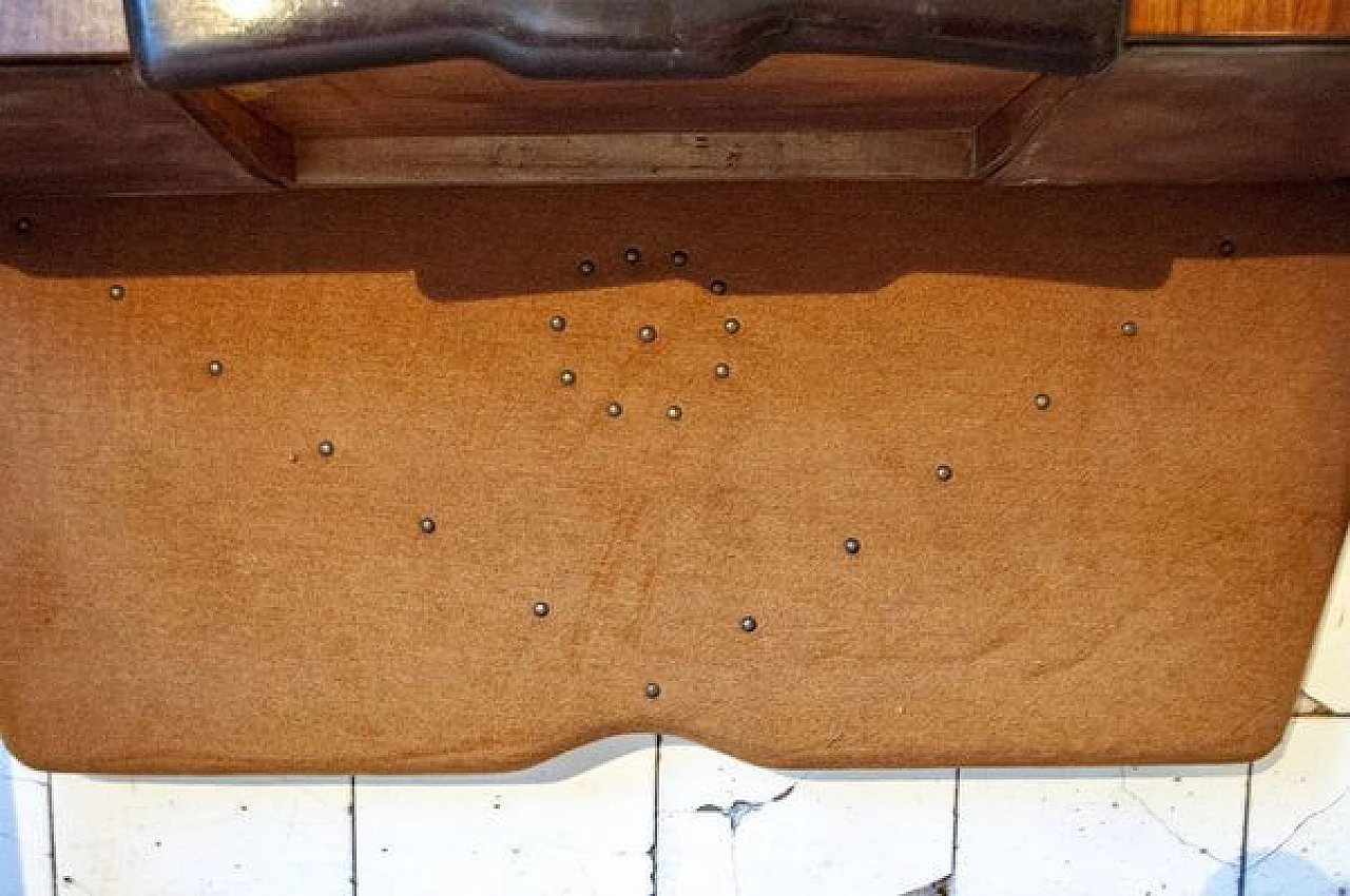 Consolle in legno con piano in vetro, anni '50 4