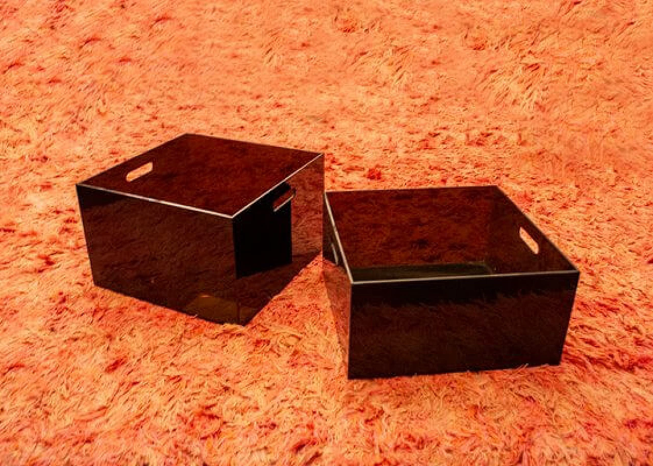 4 acrylic glass containers and baskets, 1970s 5