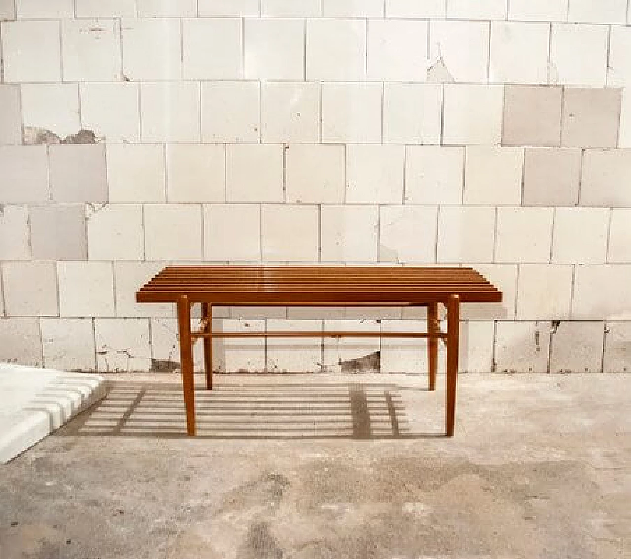 Panca in legno di noce, anni '50 1