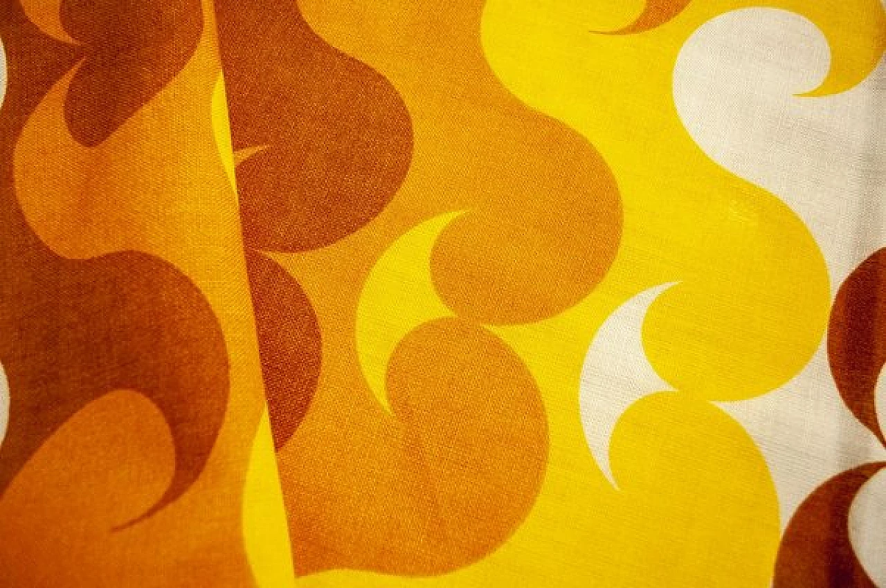 Tessuto giallo e arancione in cotone di Col Nova Diolen Ultra, anni '70 3