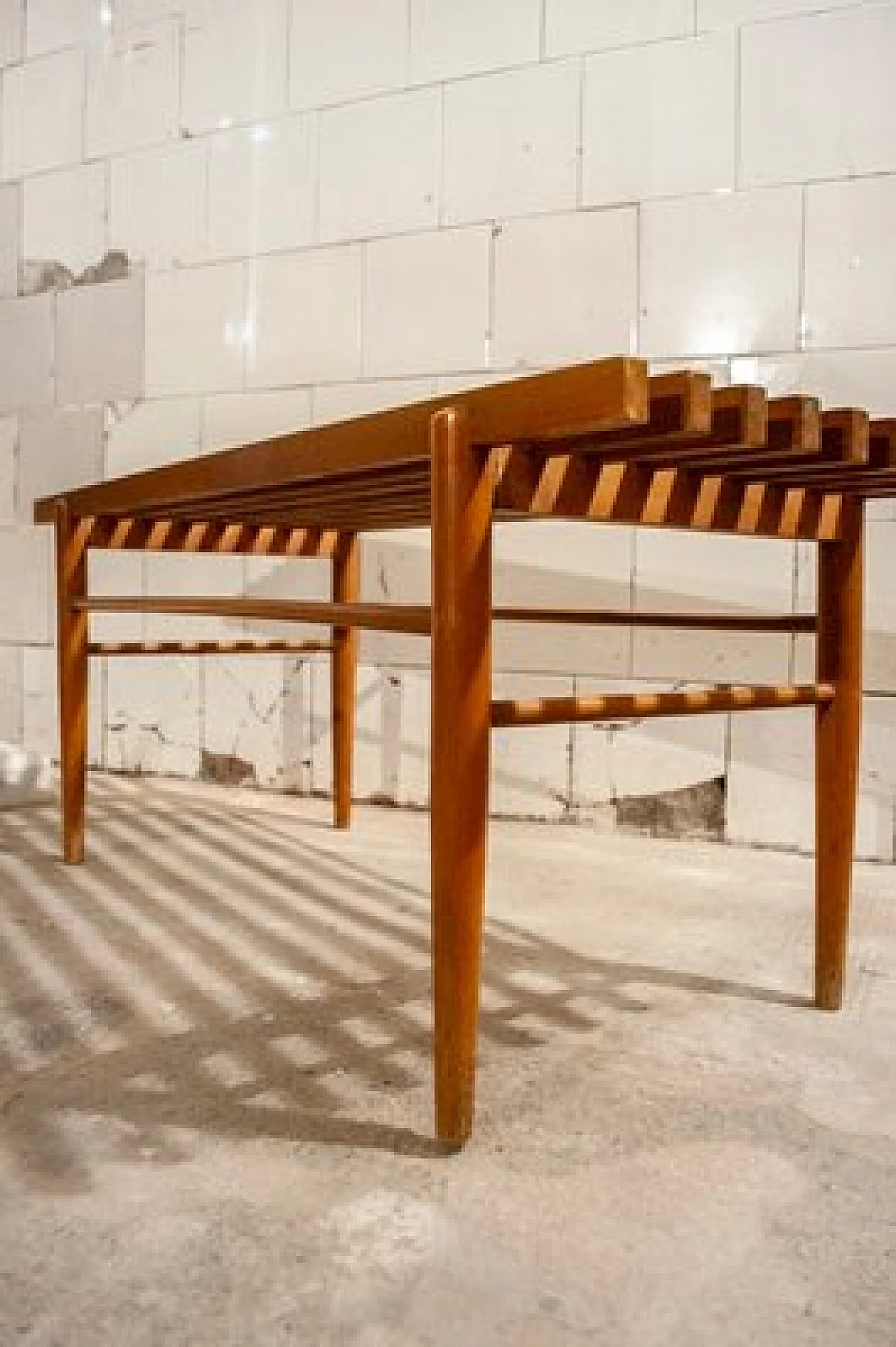 Panca in legno di noce, anni '50 4