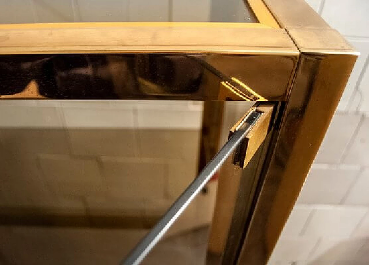 Brass & glass cabinet, 1970s 5