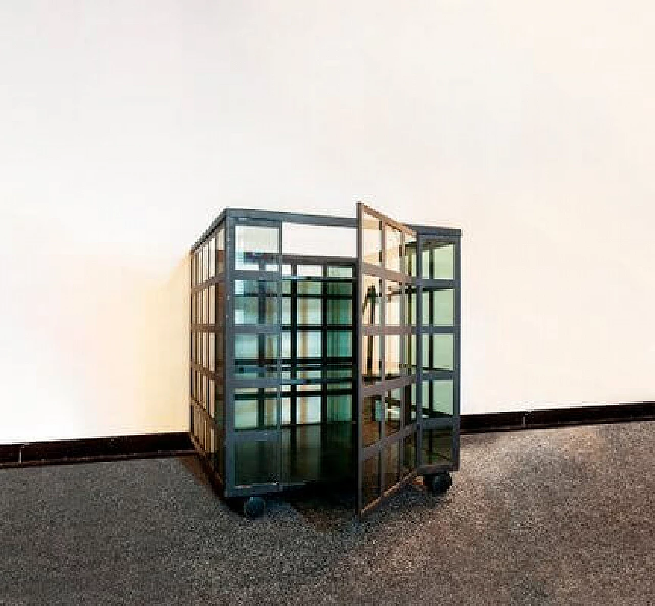 Iron & glass Go Go bar cart by Anna Anselmi for Bieffeplast, 1980s 3