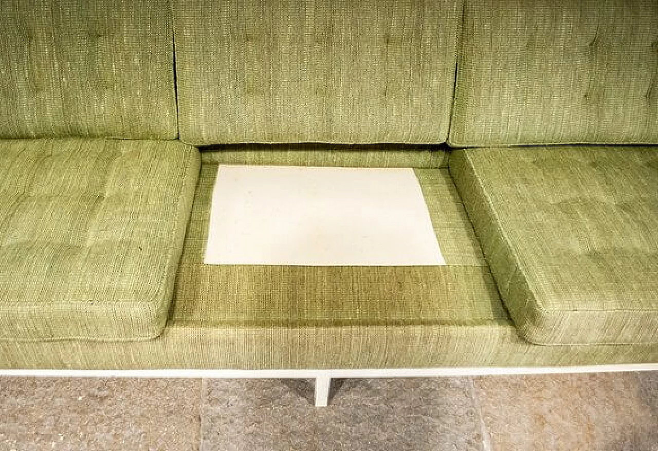 Sofa with green fabric by Florence Knoll Bassett from Knoll Inc., 1954 4