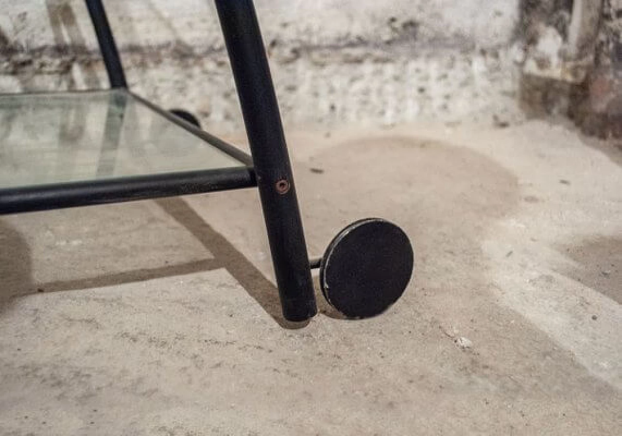 Carrello bar in ferro e vetro, anni '80 7