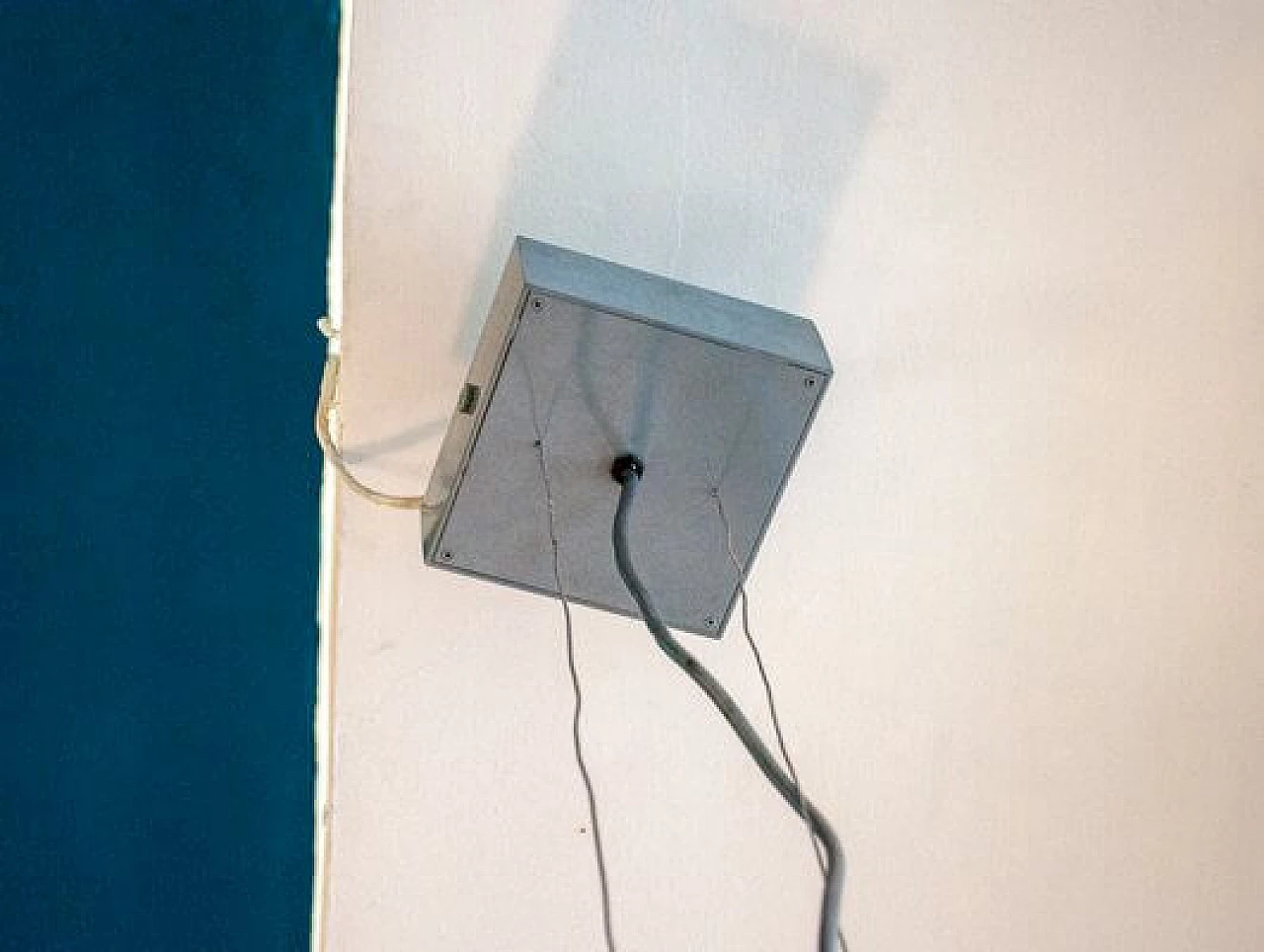 Orange metal ceiling lamp, 1980s 3