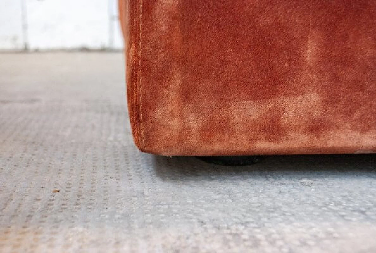 3 divani in camoscio arancione di Antonello Mosca per Cinova, anni '60 9