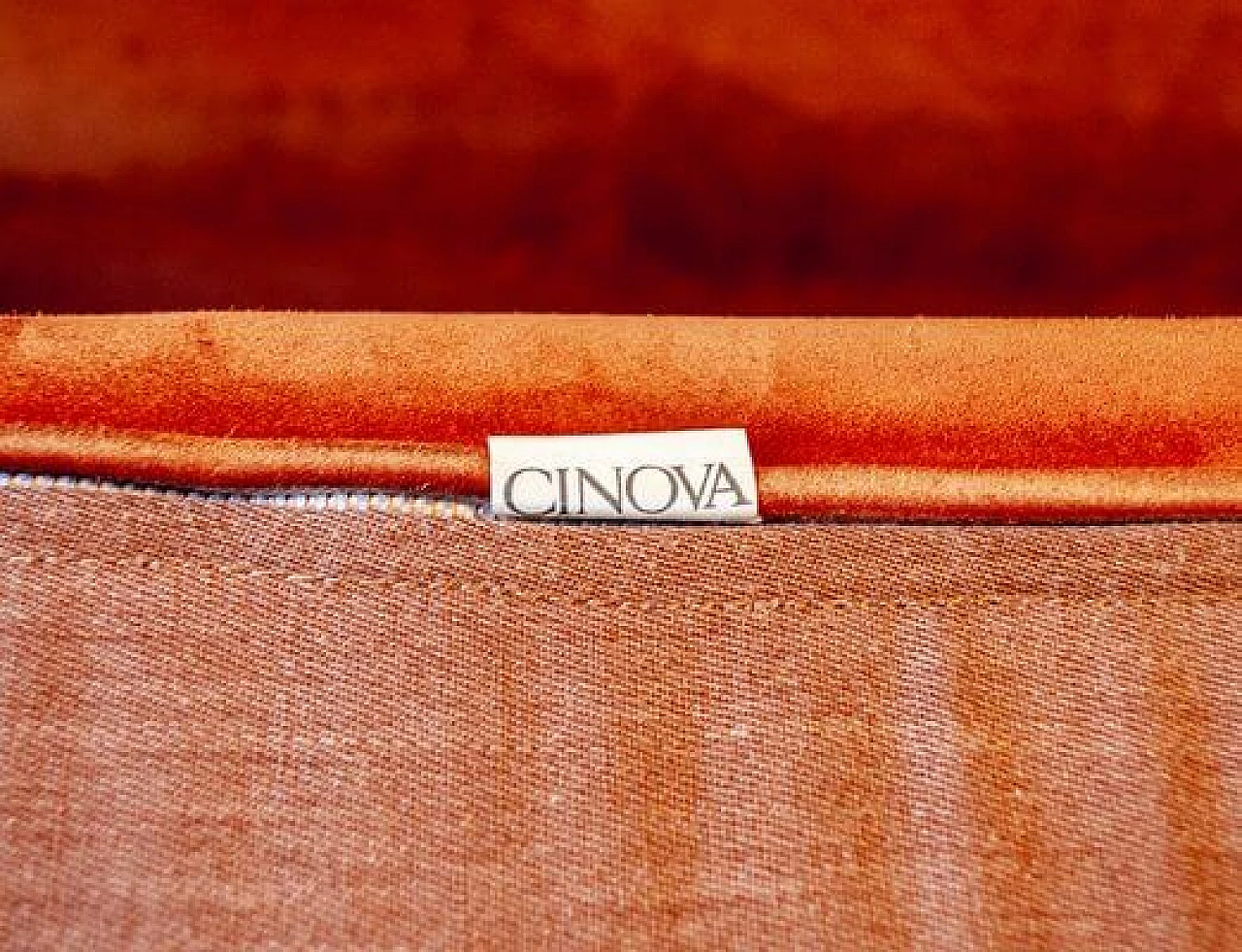 3 Suede orange sofas by Antonello Mosca for Cinova, 1960s 11