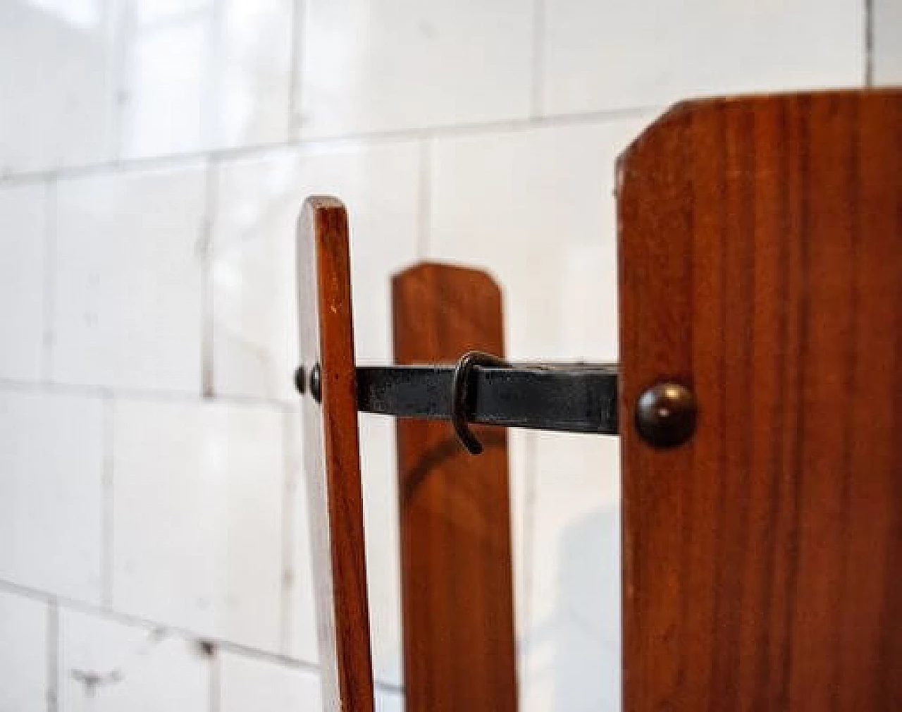 Umbrella stand in iron and wood, 1950s 5