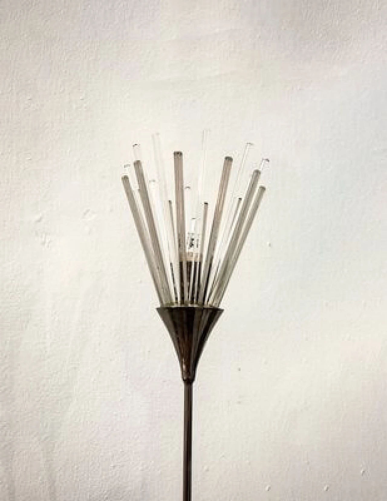 Lampada da terra a tre luci in metallo finitura canna di fucile, anni '80 3