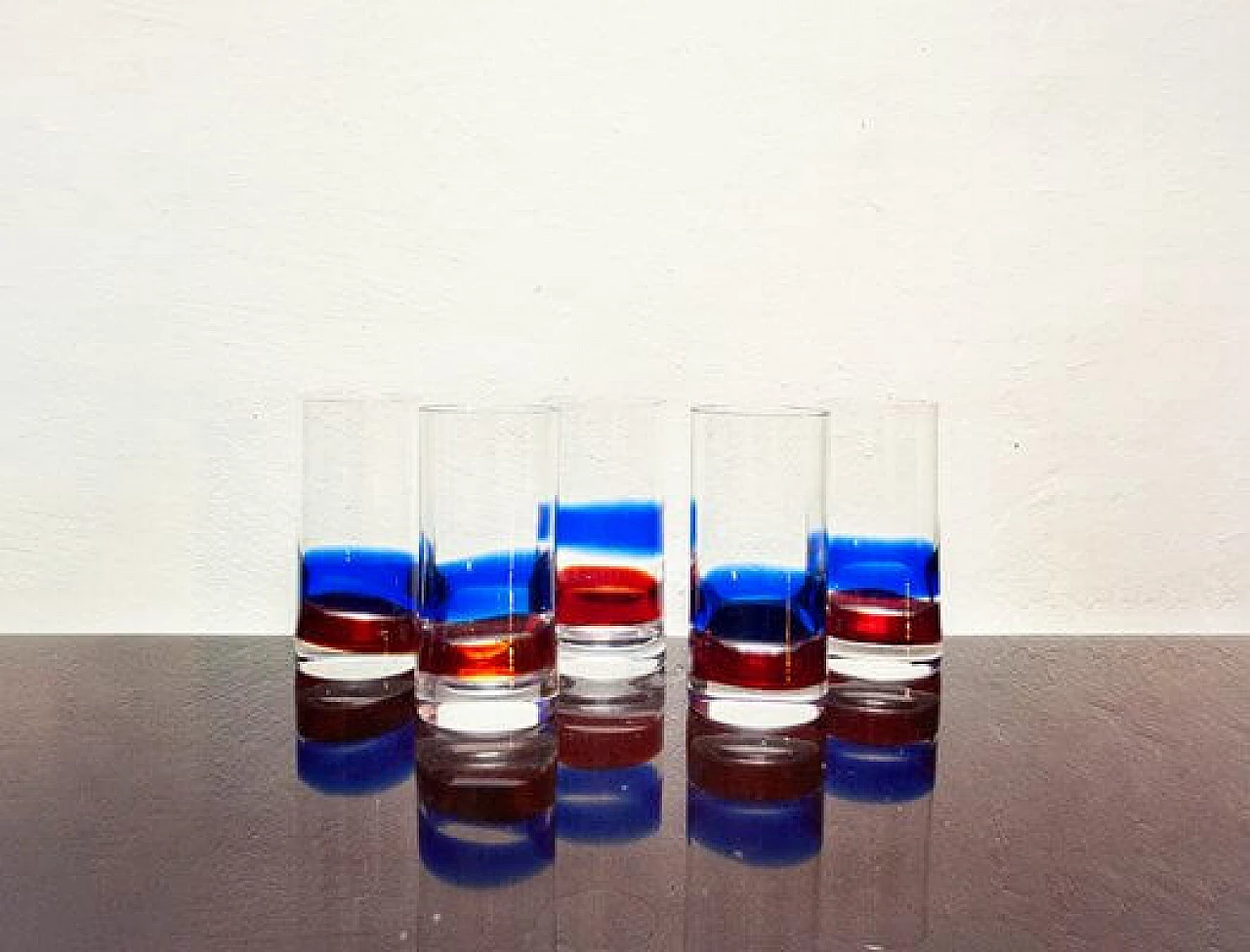 5 Bicchieri in vetro di Murano di Fulvio Bianconi per Venini, anni '50 3