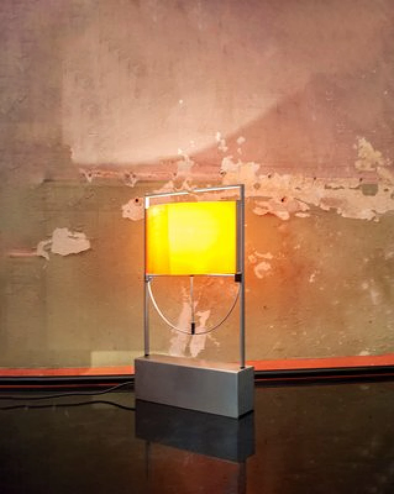 Table lamp with steel structure and plastic lampshade, 1990s 3