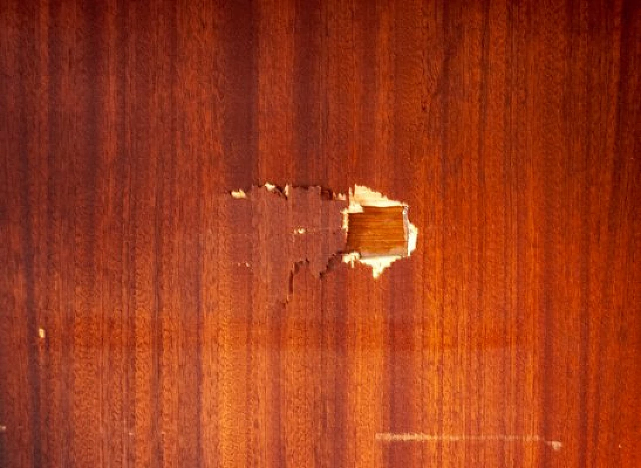 Credenza in legno, acciaio e vetro specchiato, anni '70 7