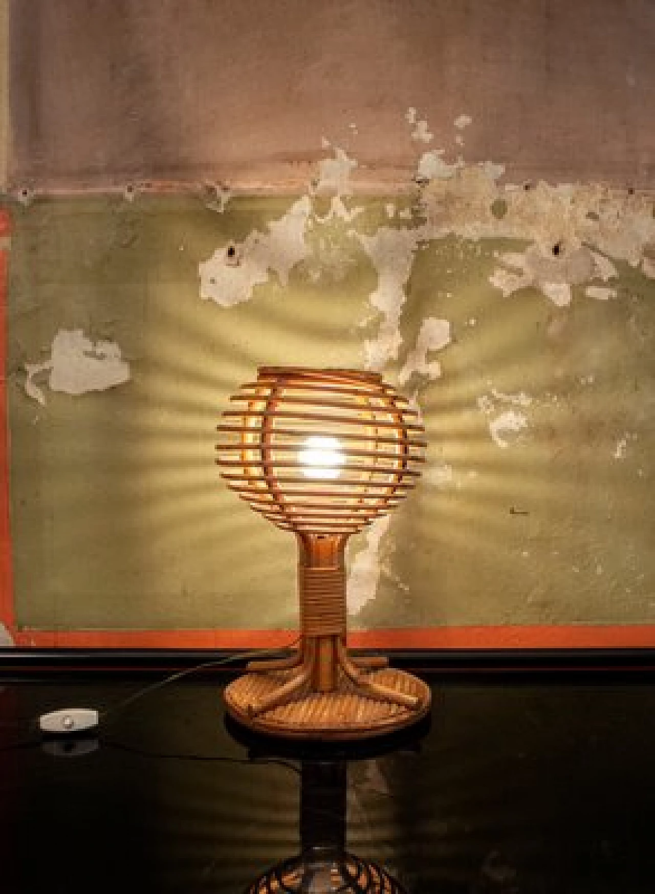 Rattan table lamp, 1960s 2