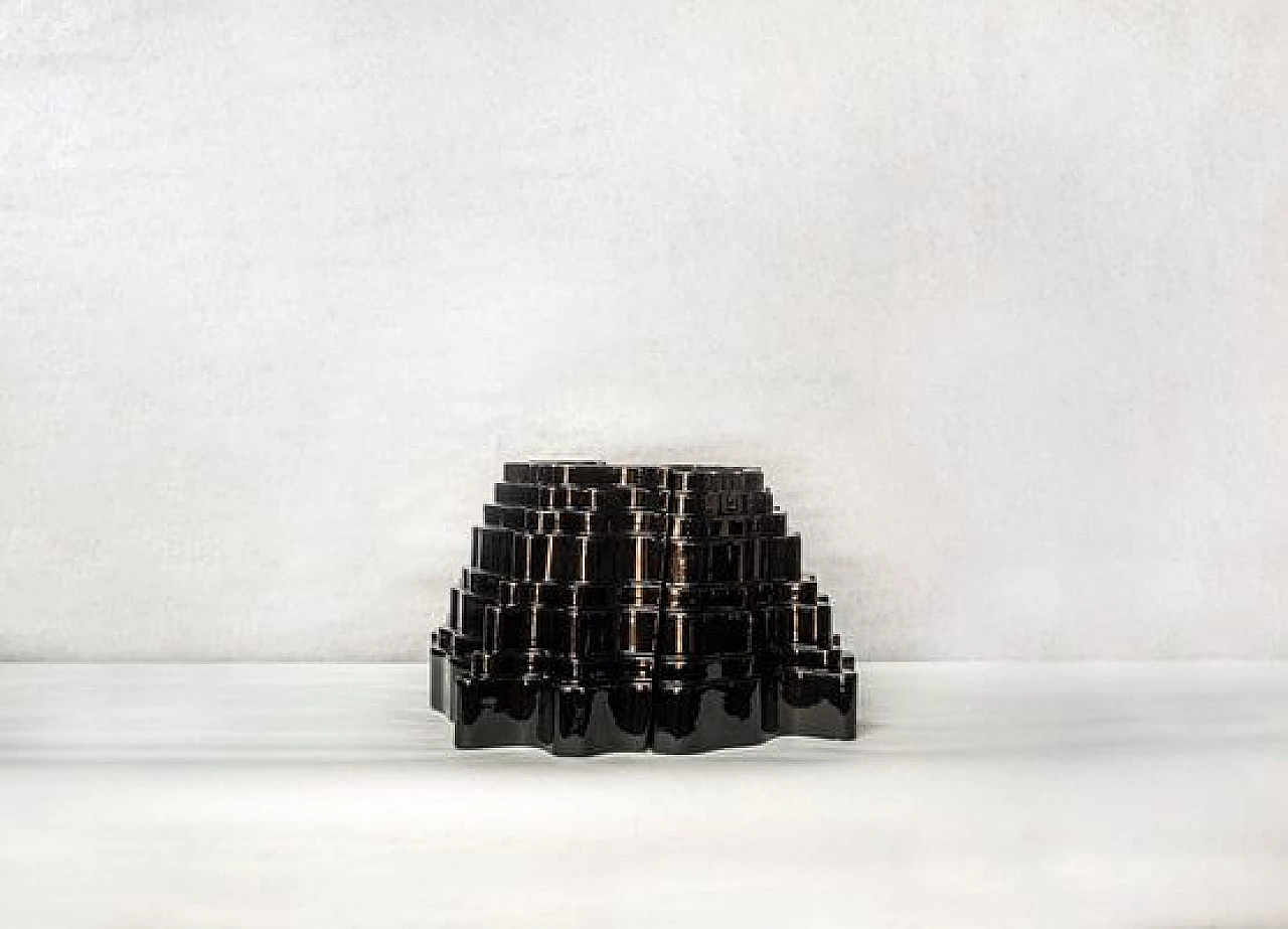 Vasi modulari in ceramica nera di Sergio Asti per Gabbianelli, 1968 1