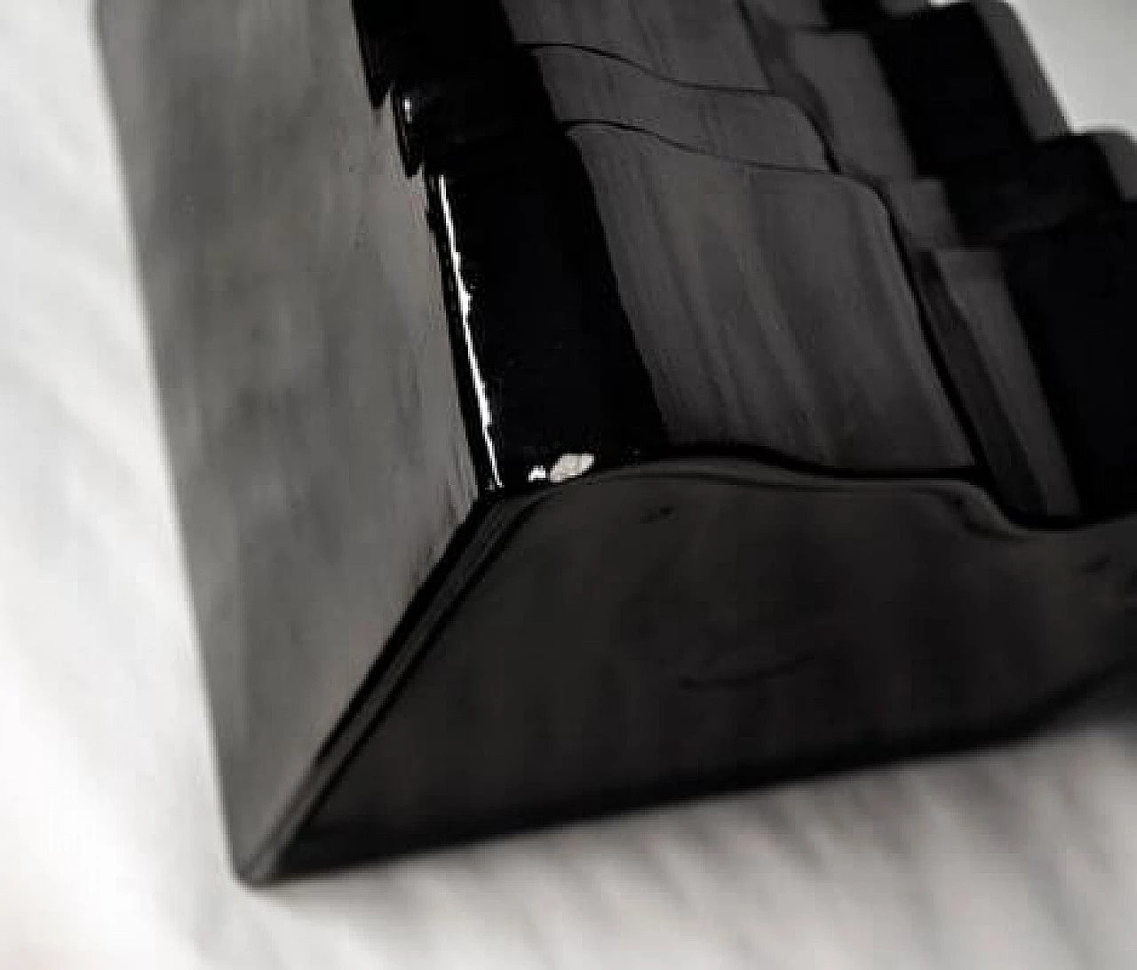 Modular black ceramic vases by Sergio Asti for Gabbianelli, 1968 10