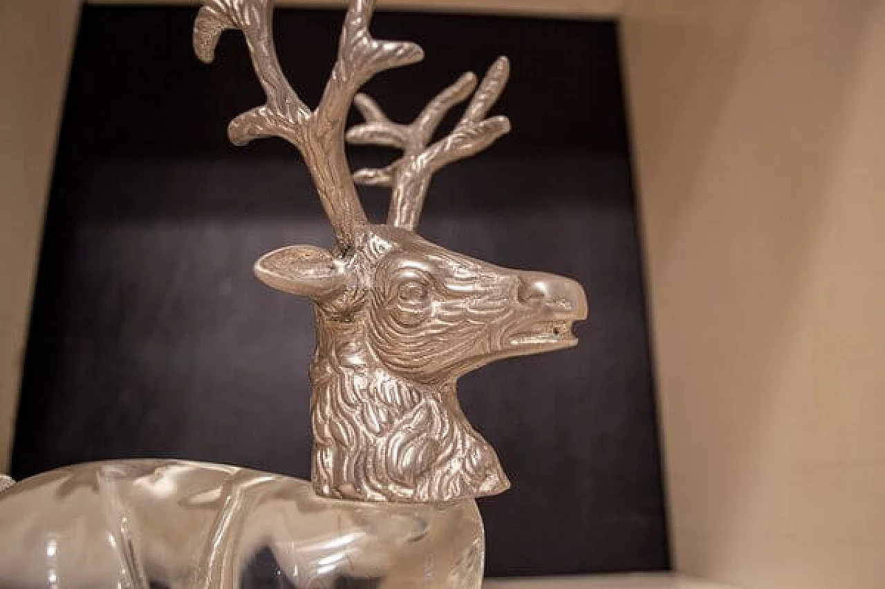Deer sculpture in Murano glass and metal, 1970s 4