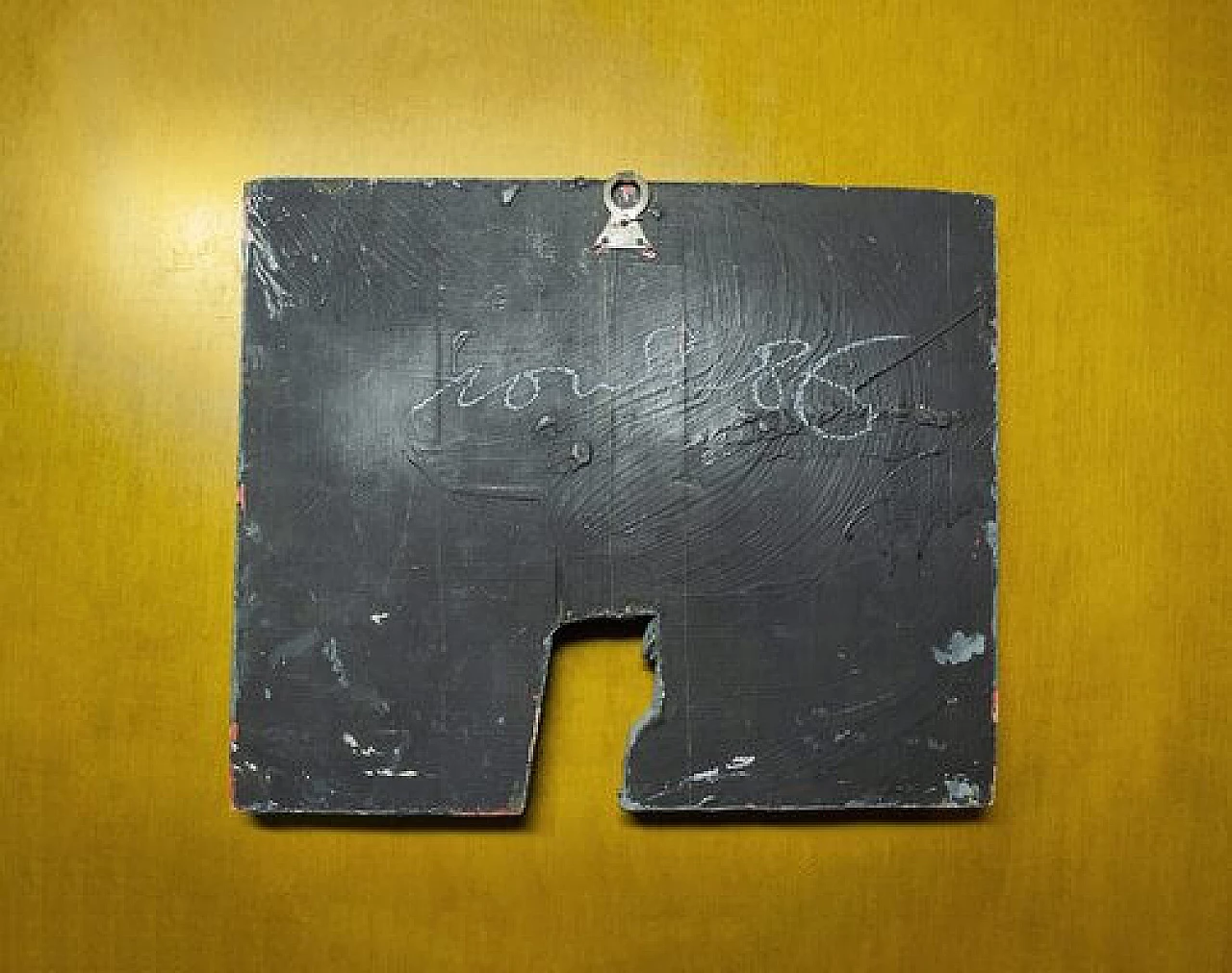 Marcello Jori, Dipinto, policromo grigio e nero su legno, 1986 4