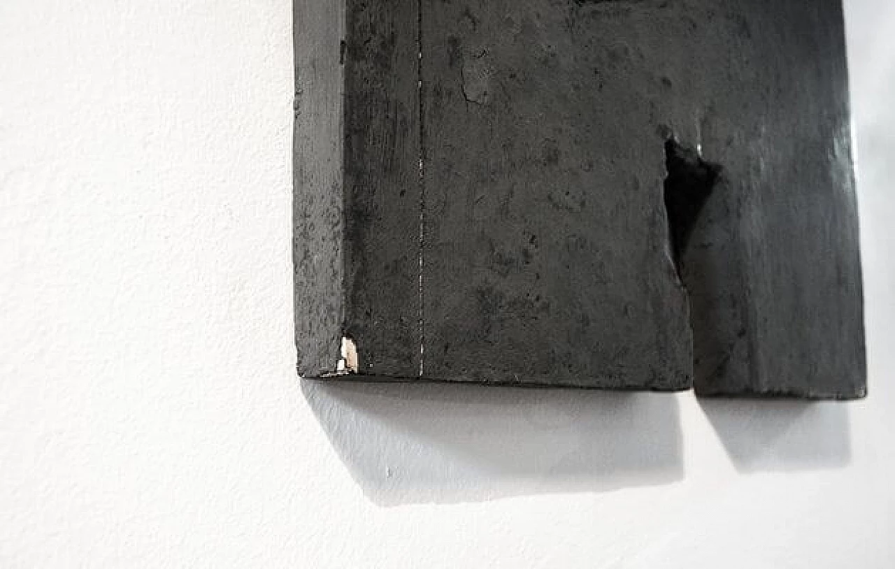 Marcello Jori, painting, grey and black polychrome on wood , 1986 5