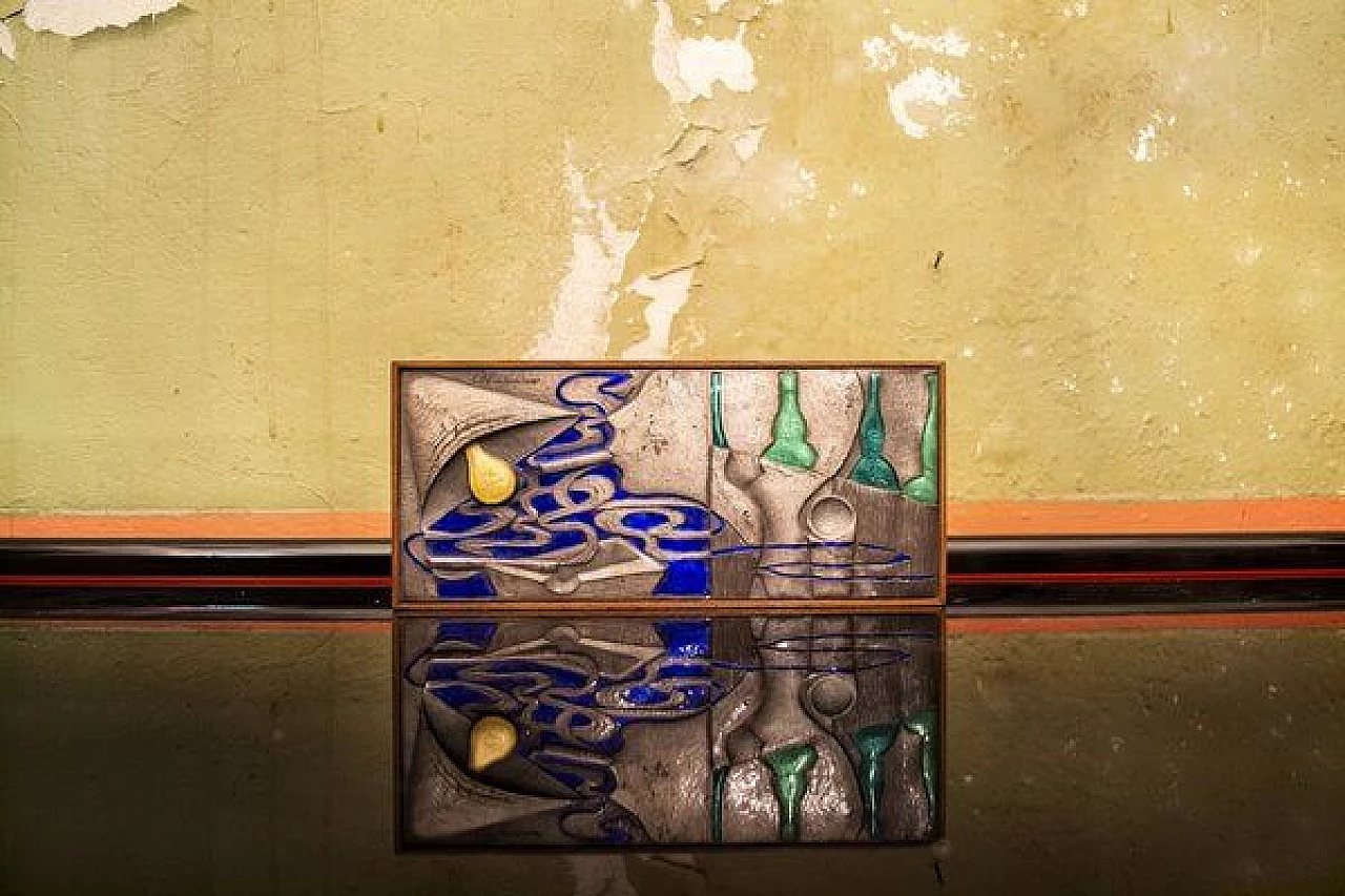 Scatola in legno con decorazione in argento di Ottaviani, anni '60 1