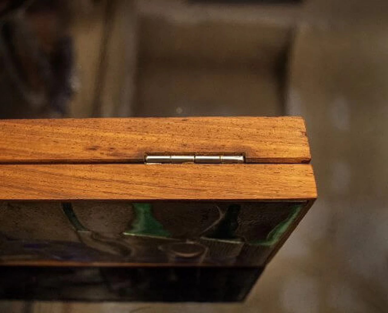 Scatola in legno con decorazione in argento di Ottaviani, anni '60 4