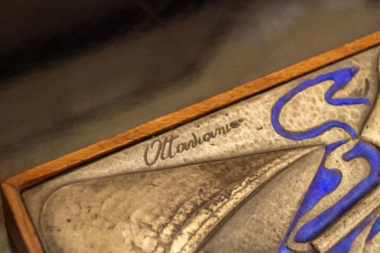 Scatola in legno con decorazione in argento di Ottaviani, anni '60 6