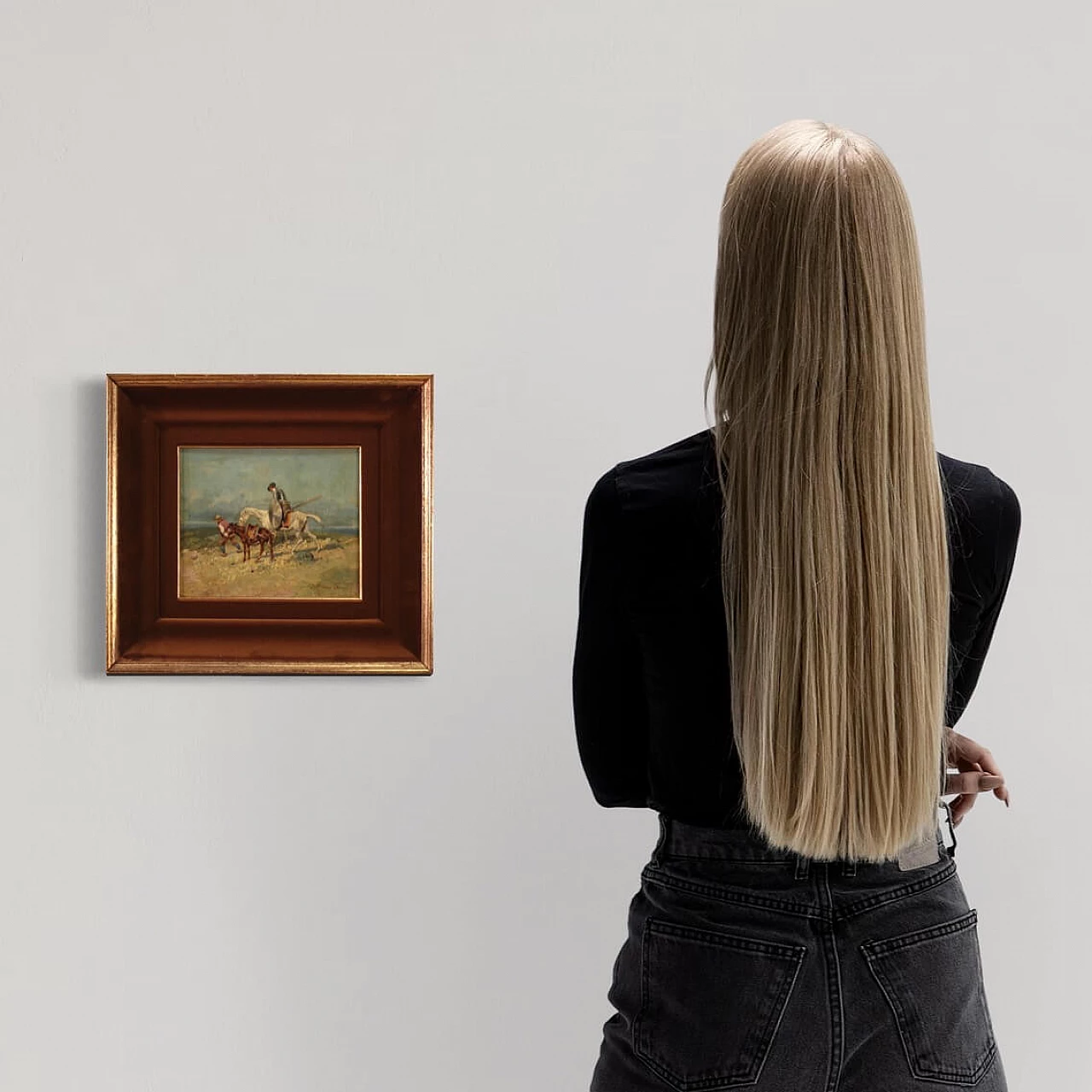 Don Quixote and Sancho Panza, oil on panel, 1940s 3