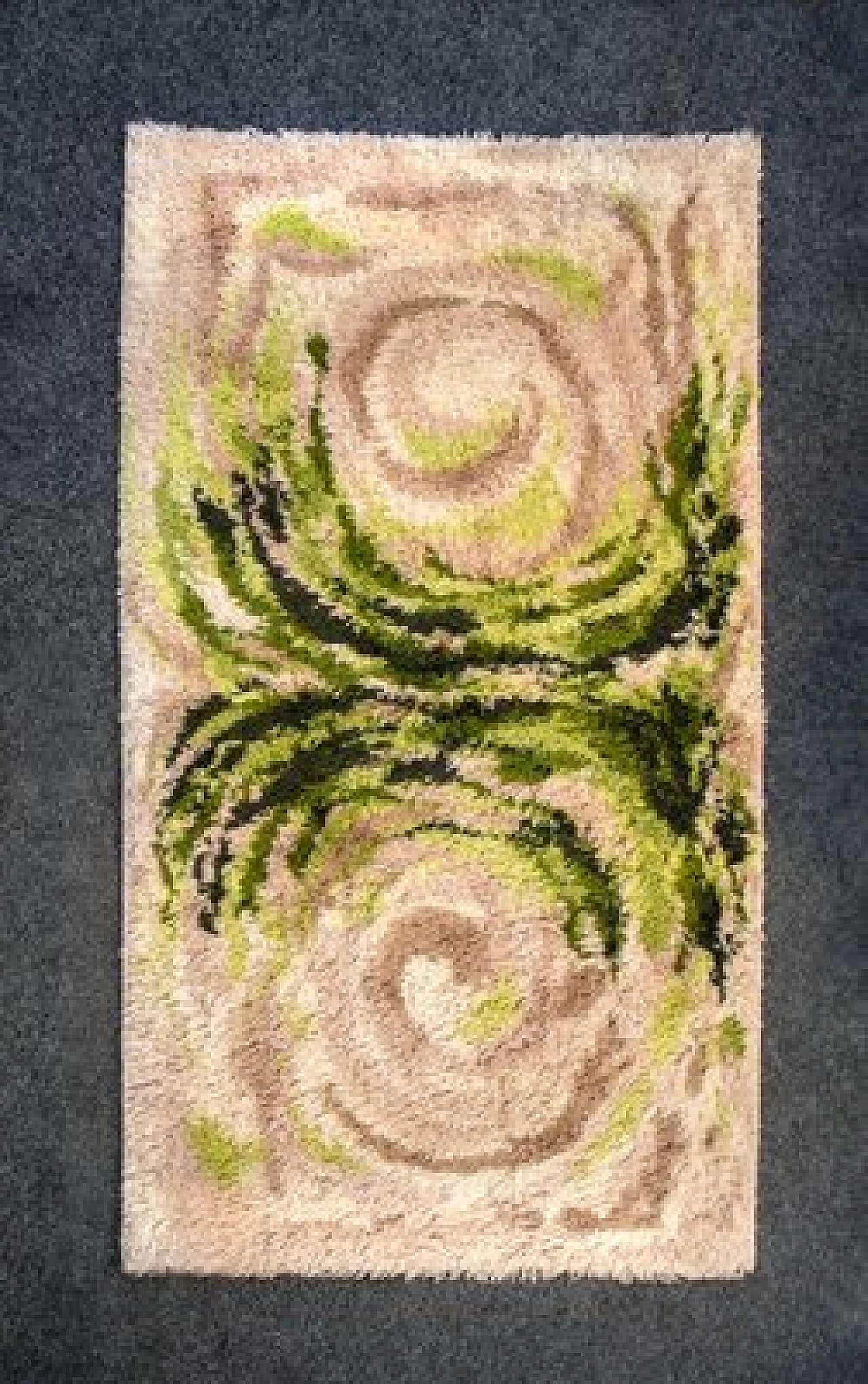Green and beige wool rug, 1970s 1