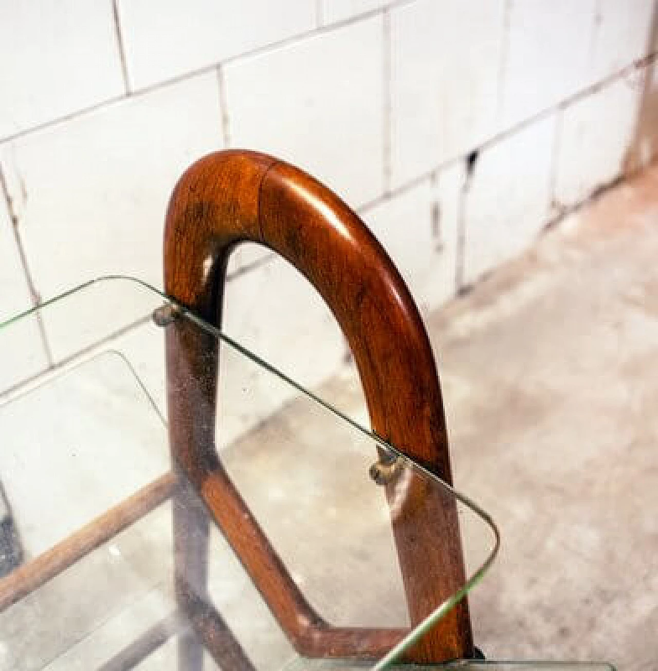Magazine rack in wood & glass by Ico Parisi, 1950s 5